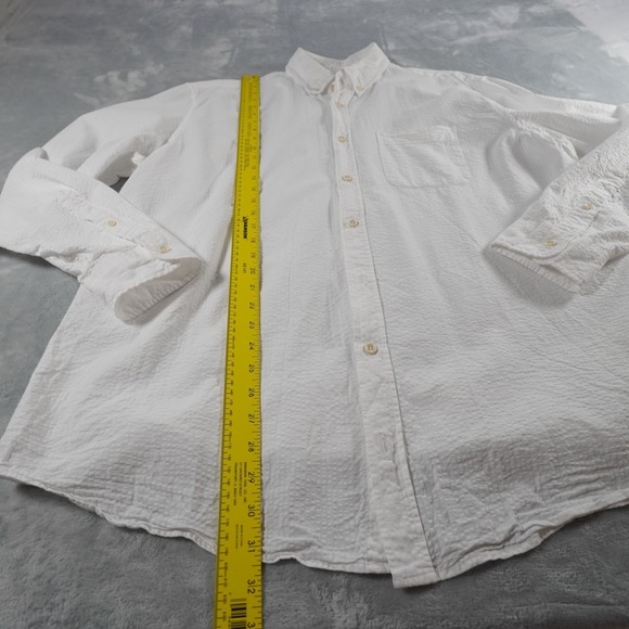 Taylor Stitch Shirt Mens 46 White Cotton Long Sleeve Button Down Collar Pocket - Picture 7 of 11